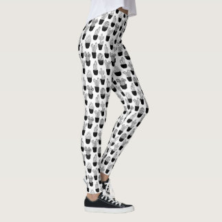 Leggings Tout-Sur-Imprimé Cactus - Ligne Noire