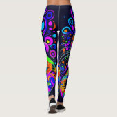 Leggings Tout-Sur-Imprimé Chat Psychédélique (Dos)