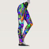Leggings Tout-Sur-Imprimé Chat Psychédélique (Droite)