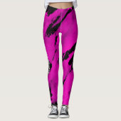 Leggings Tout sur l'impression Leggins Bruxelles rose noir (Devant)