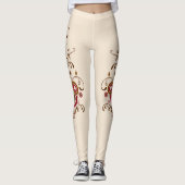 Leggings Toute la crème florale de vigne (Devant)