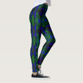 Leggings Traces bleues « en flottant » sur fond vert (Droite)