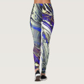 Leggings Traces écailées sur texture argentée sous fumée bl (Dos)