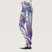 Leggings Traces écailées sur texture argentée sous fumée bl (Gauche)