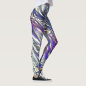 Leggings Traces écailées sur texture argentée sous fumée bl (Droite)
