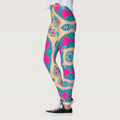 Leggings Traditionnel, patchwork péruvien, motif de tuiles (Gauche)