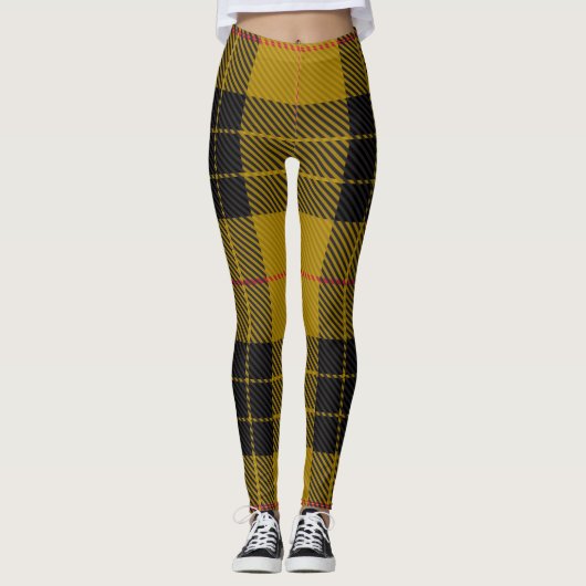 Leggings traditionnels écossais de tarte jaune (Devant)