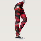 Leggings Trait rouge sous blanc formant zig-zag abstrait (Droite)