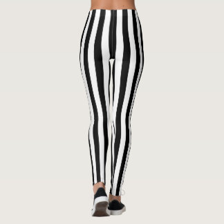 Leggings Trait vertical noir et blanc à la mode
