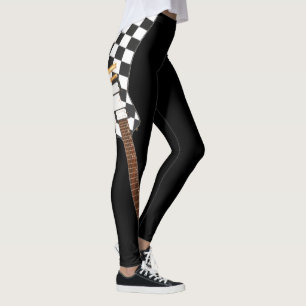 LEGGINGS TRAITEMENT À DAMIERS GUITARE ÉLECTRIQUE ICONIQUE