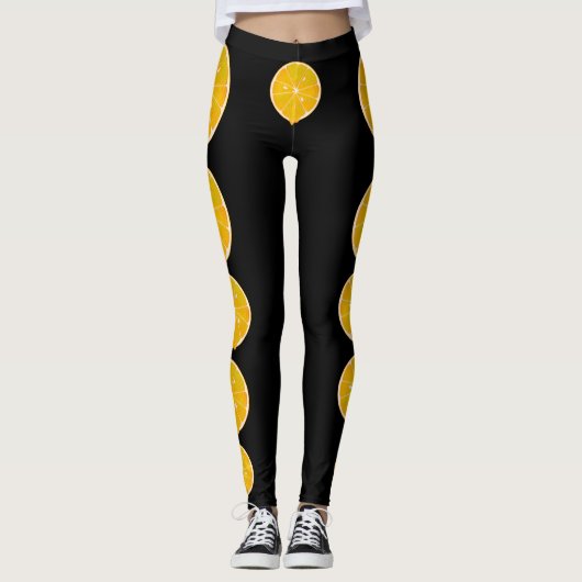 Leggings tranche de citron jaune vif (Devant)