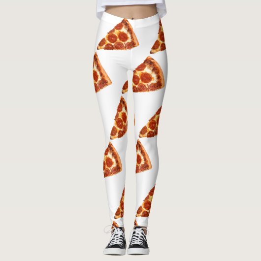 Leggings tranche de pizza pepperoni classique de SlipperyJo (Devant)