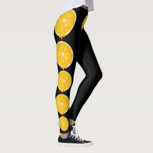 Leggings tranche jaune lumineuse de citron