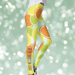 Leggings Tranches de fruits d'agrumes colorés modernes et é