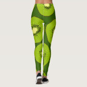 Leggings Tranches de fruits Kiwi : vert foncé. (Dos)