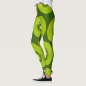 Leggings Tranches de fruits Kiwi : vert foncé. (Gauche)