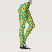 Leggings Tranches de papaye turquoise (Droite)
