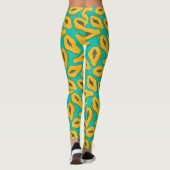 Leggings Tranches de papaye turquoise (Dos)