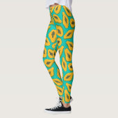Leggings Tranches de papaye turquoise (Gauche)