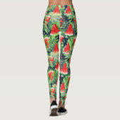 Leggings Tranches de pastèque avec feuilles tropicaux (Dos)
