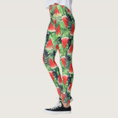 Leggings Tranches de pastèque avec feuilles tropicaux (Gauche)