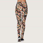 Leggings Tranches De Pizza Abstraites Sur Un Arrière - plan (Dos)