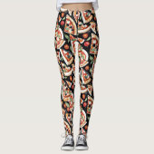 Leggings Tranches De Pizza Abstraites Sur Un Arrière - plan (Devant)