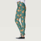 Leggings Tranches de pizza cool motif turquoise vintage (Gauche)