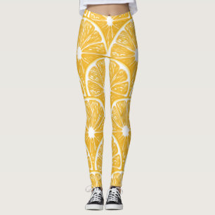 Leggings Tranches orange, motif de fruits tropicaux
