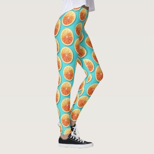 Leggings Tranches orange sur bleu (Droite)