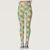 Leggings Tranches orange sur bleu (Devant)