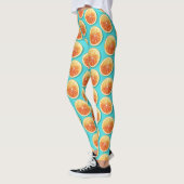 Leggings Tranches orange sur bleu (Gauche)