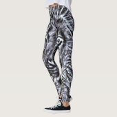 Leggings Transe noire de Blacklight de lion (Gauche)