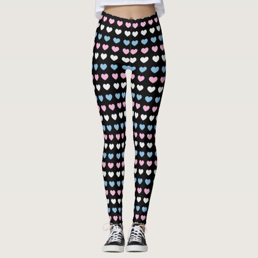 Leggings Transgender Hearts Pattern (Devant)