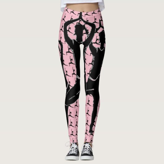 Leggings Travail rose Il Yoga Pose Silhouette (Devant)