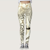 Leggings Traversée de traces courbées noix-brun, arrière - (Devant)