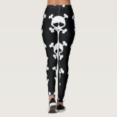 Leggings Traverses du crâne : Motif noir-blanc. (Dos)
