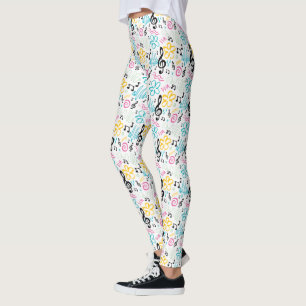 Leggings Treble Clef Musique Cadeau Musicien Groupe d'ensei