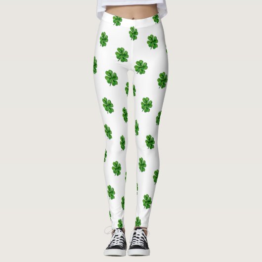 Leggings Trèfle de feuille de Patricks quatre de saint (Devant)