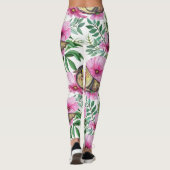 Leggings Trending Red, Purple & Birds Nature Floral (Dos)