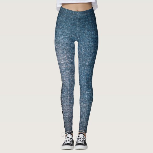 Leggings Trendy Blue Jeans Pattern (Devant)