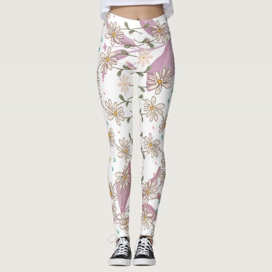 Leggings Trendy Flowers Design (Devant)