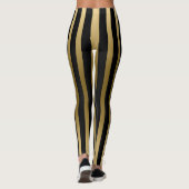 Leggings Trendy Gold Et Black Vertical Stripes (Dos)