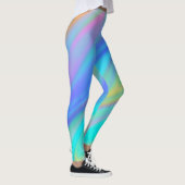 Leggings Trendy luxe vert bleu violet faux holographique (Droite)