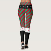 Leggings Trendy Noël Vert Rouge Grilles Sucre de canne Elf (Dos)