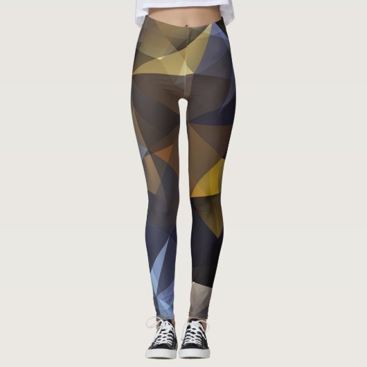 Leggings Triangle brillant vintage, texture diamant. (Devant)