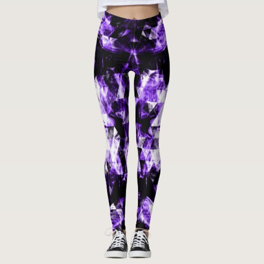 Leggings Triangle brillant violet ultra-violet électrisant (Devant)