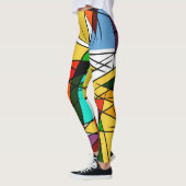 Leggings Triangle Coloré Géométrique Moderne (Gauche)