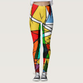 Leggings Triangle Coloré Géométrique Moderne (Devant)