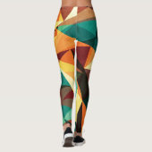 Leggings Triangle coloré Texture de l'effet bois (Dos)